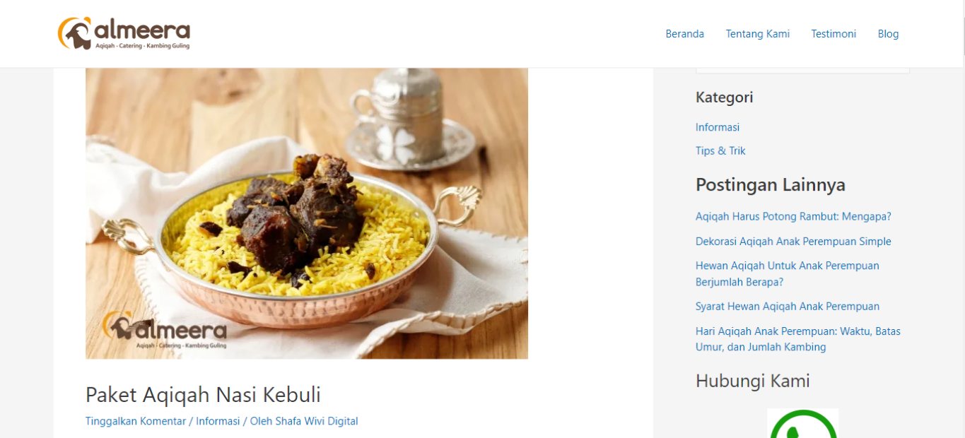artikel aqiqah nasi kebuli oleh Shafa Fadhillah