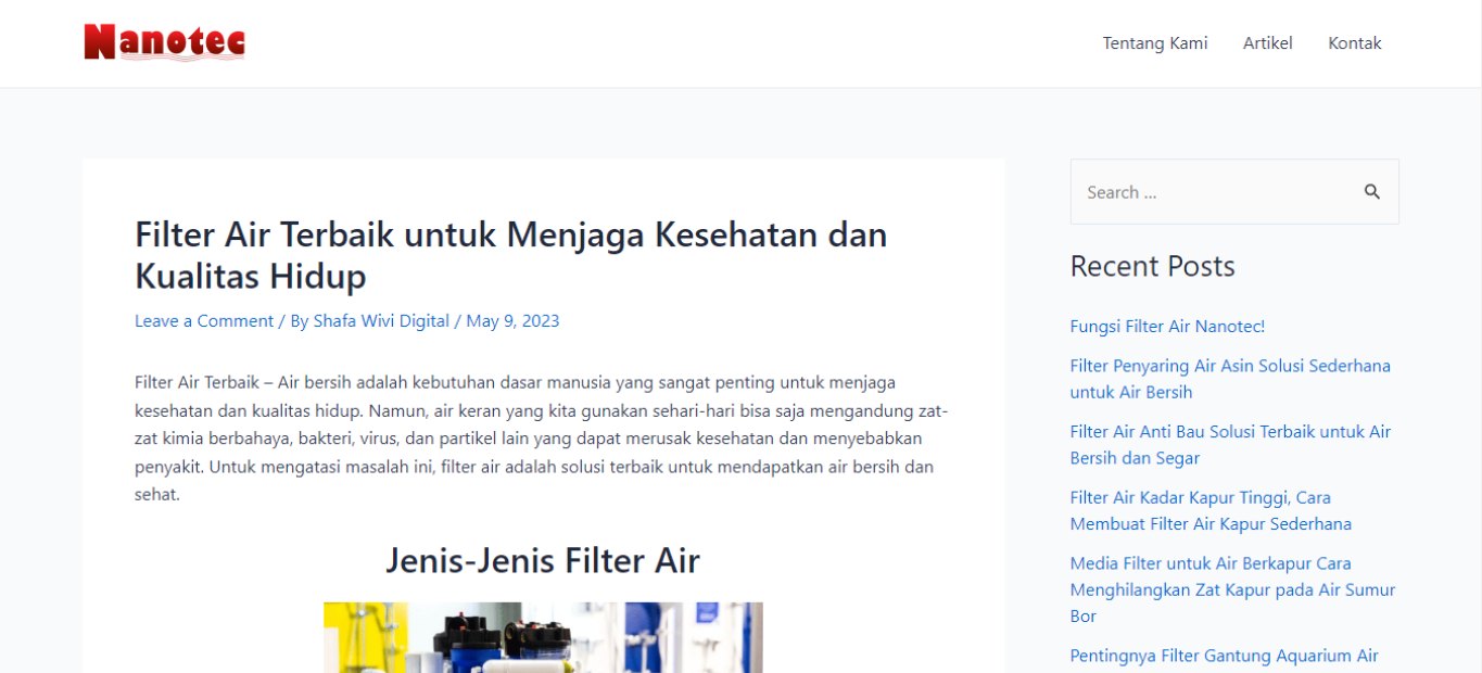 artikel filter air terbaik oleh Shafa Fadhillah