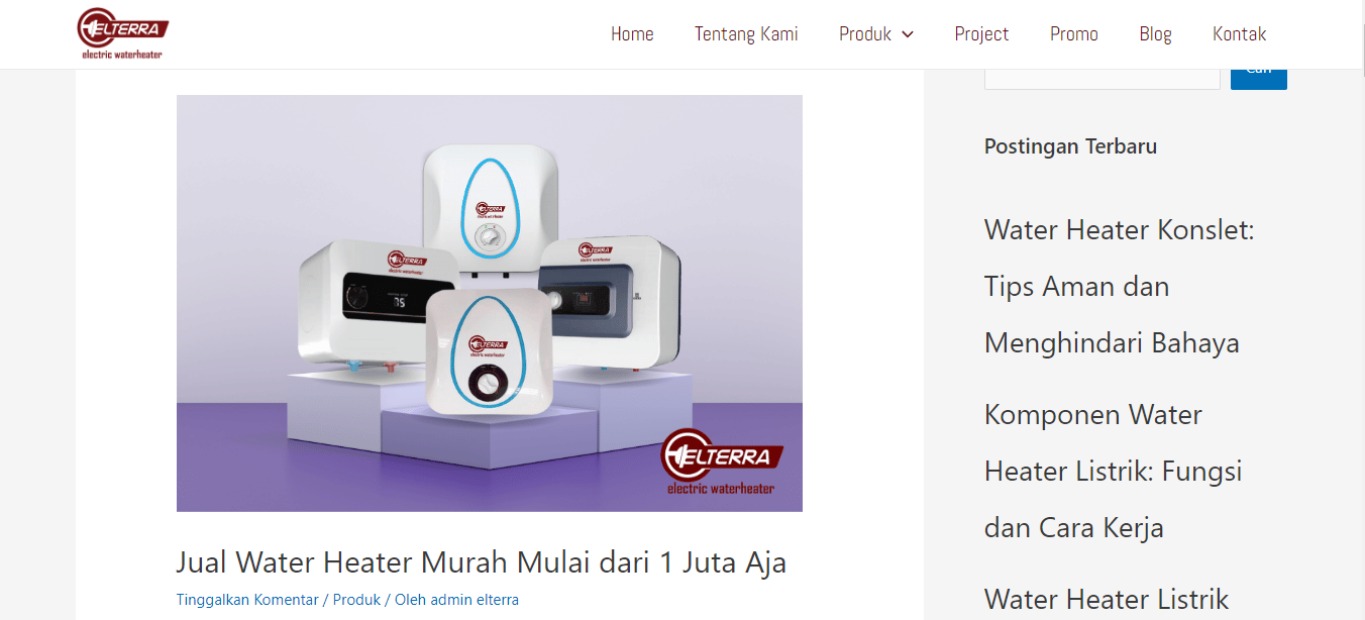 artikel jual water heater murah oleh Shafa Fadhillah