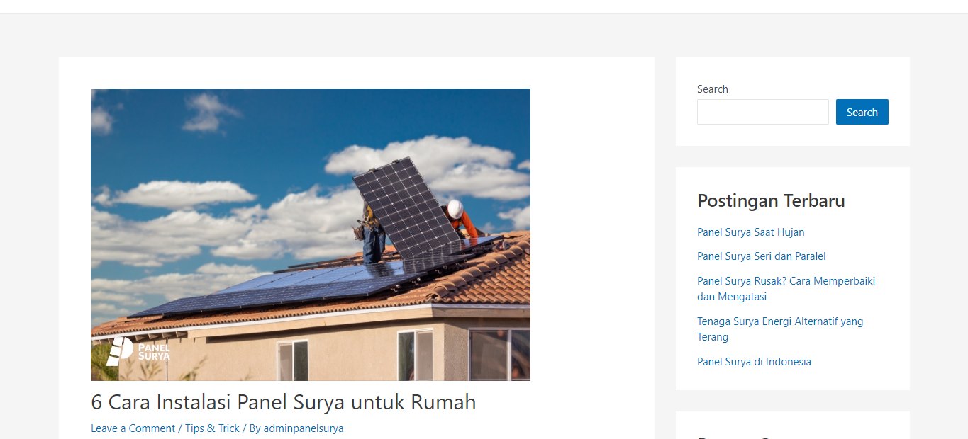 artikel panel surya untuk rumah oleh Shafa Fadhillah