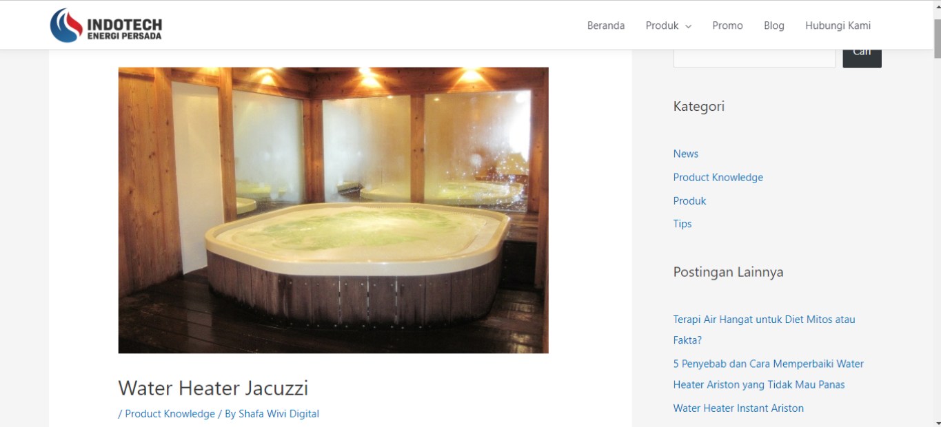 artikel water heater jacuzzi oleh Shafa Fadhillah