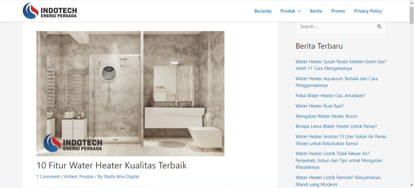 artikel water heater terbaik oleh Shafa Fadhillah