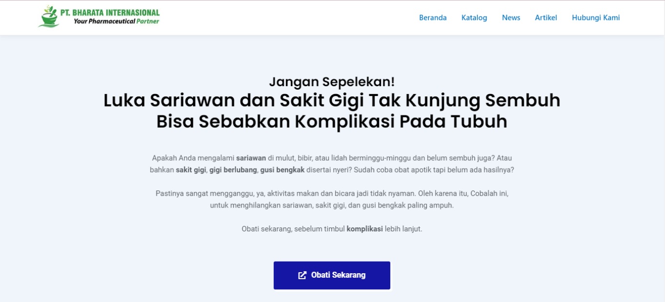 landingpage cloventa bharata oleh Shafa Fadhillah