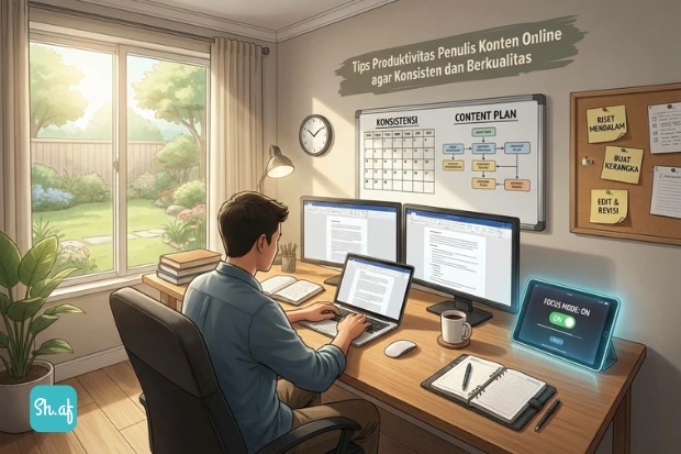 Tips Produktivitas Penulis Konten Online agar Konsisten dan Berkualitas sh.af