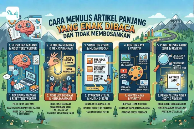 Cara Menulis Artikel Panjang yang Enak Dibaca dan Tidak Membosankan sh.af