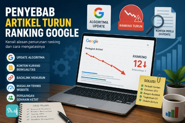 Penyebab Artikel Turun Ranking Google, Ini Kesalahan yang Sering Terjadi Tanpa Disadari sh.af