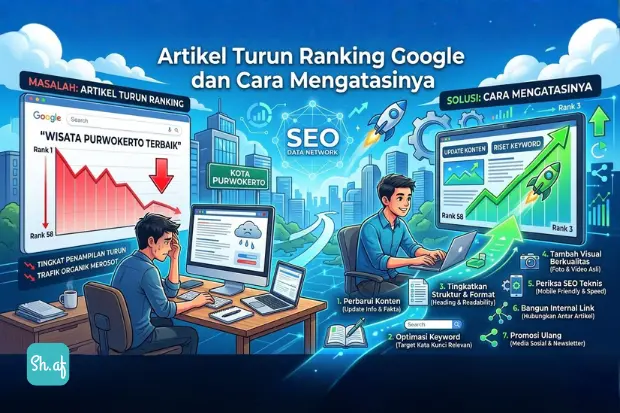 Penyebab Artikel Turun Ranking Google dan Cara Mengatasinya sh.af